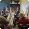 Harpist Catriona McKay from Scotland leads a workshop focused on the Celtic harp