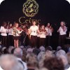 A group of young female fiddlers performs at the Celtic Colours International Festival