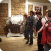 Visitors enjoying the interactive stepdancing demonstration at the Celtic Music Interpretive Centre 