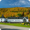 Glenora Distillery nestled below the hills of the Mabou Highlands