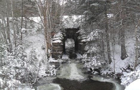 A winter scene near River Denys, Cape Breton. (Bethune Photo)